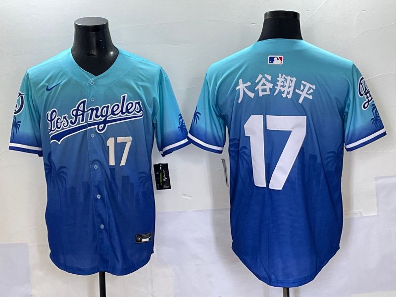 Men 2025 Los Angeles Dodgers 17 Ohtani Blue Nike MLB Jersey Daoqite style 14
